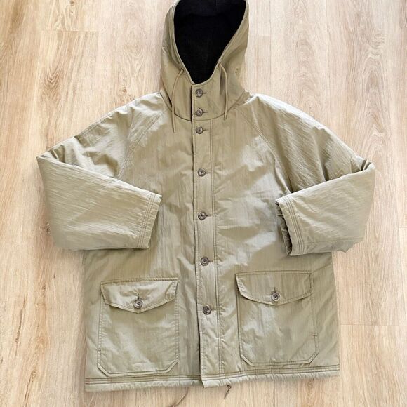 Vintage J Crew Oarsman Parka Jacket Coat Men’s Size Large Tan Khaki 90’s Lined - Picture 9 of 16
